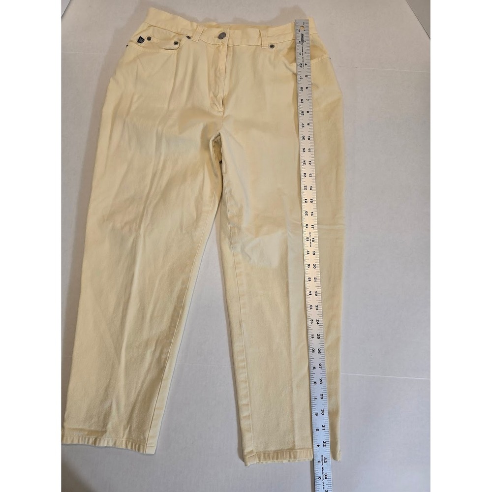 Lauren Ralph Lauren Pants High Rise Tapered Leg Cotton Blend Creme/Tan Size 10